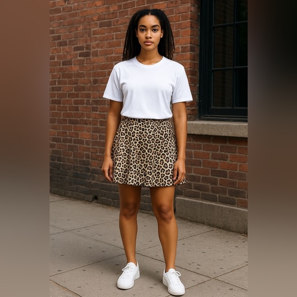 Women’s See You Monday Leopard Print Mini Skirt Size Small Stretchy Lined - Picture 4 of 7